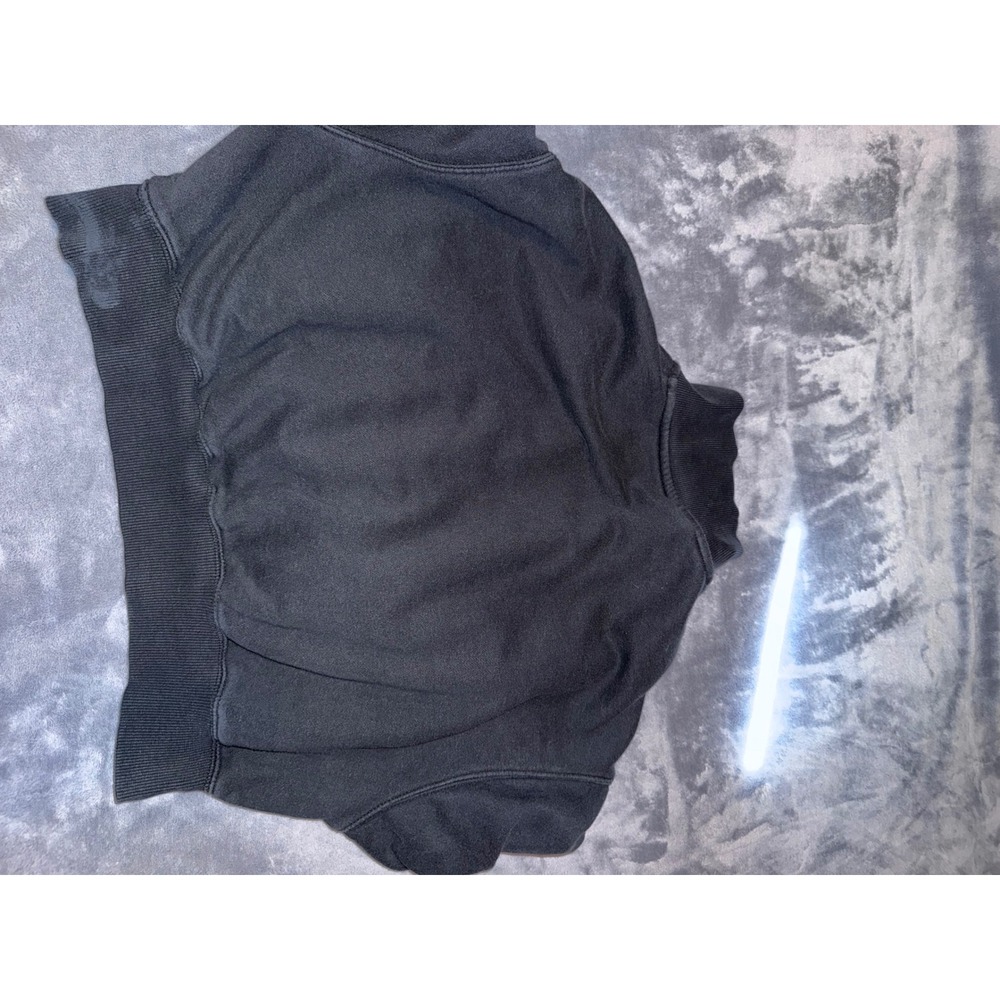 Nike Womens Quarter Zip Cropped Sweatshirt Black Embroidered Swoosh Size M - Picture 5 of 5
